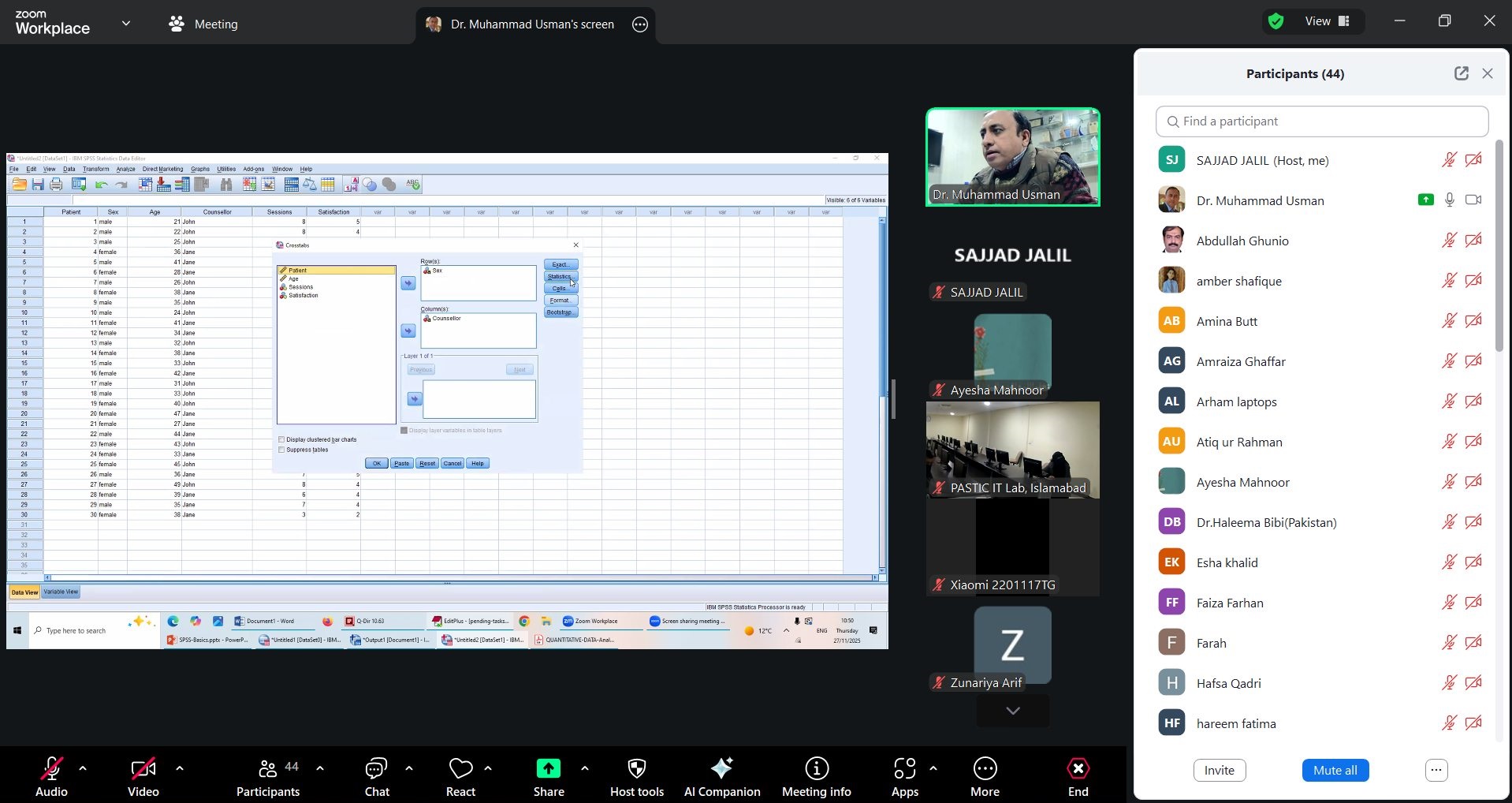 PASTIC National Center Organizes Hybrid Webinar on “Data Analysis with SPSS”