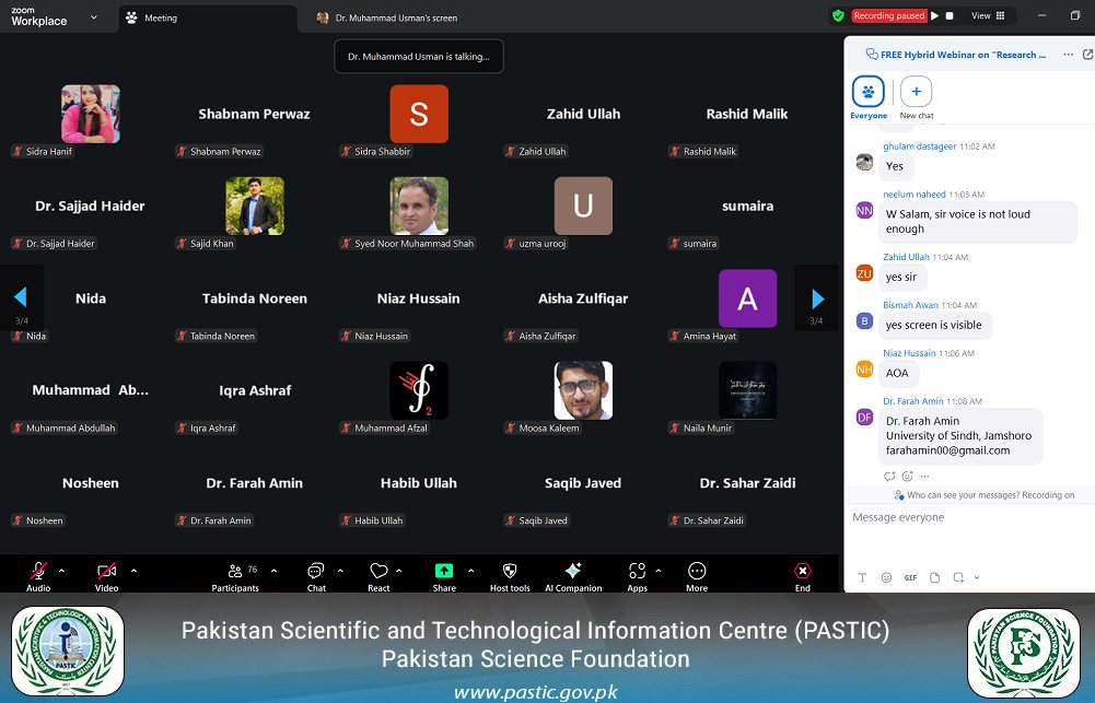 PASTIC National Center Hosts Webinar on “Research / Scientific Paper Writing With LaTeX – Most Widely Used Software For Research Writing”