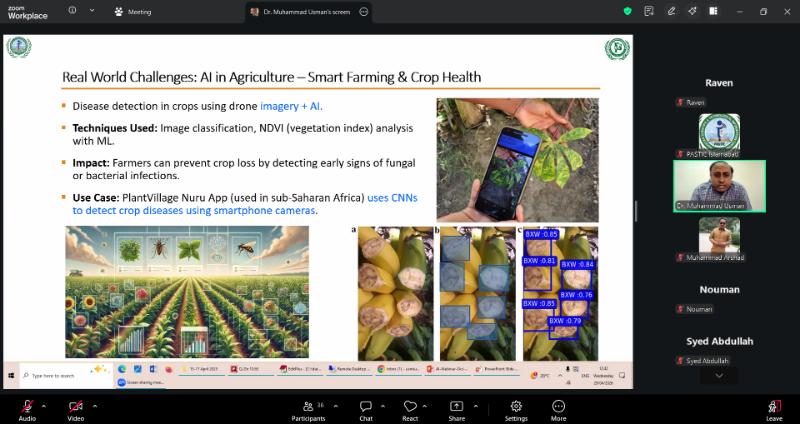 Slide on AI in agriculture for smart farming and crop health detection using drone imagery